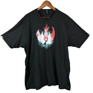 Star Wars Inspired Rebel Alliance Black Short Sleeve T-Shirt Size 2XL Unisex
